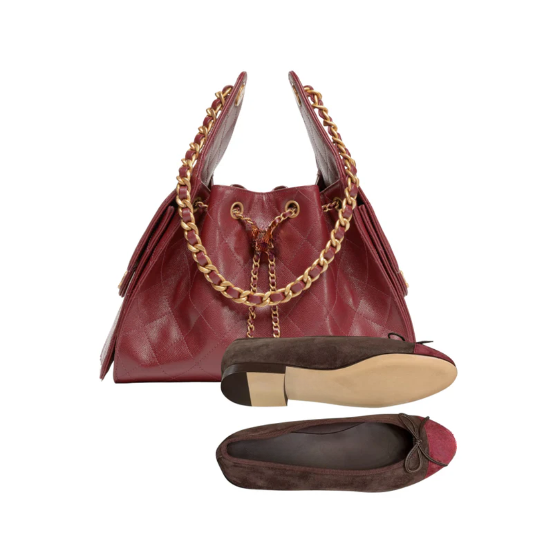 Bag 25 Bordeaux & Ballerina Flats – CH