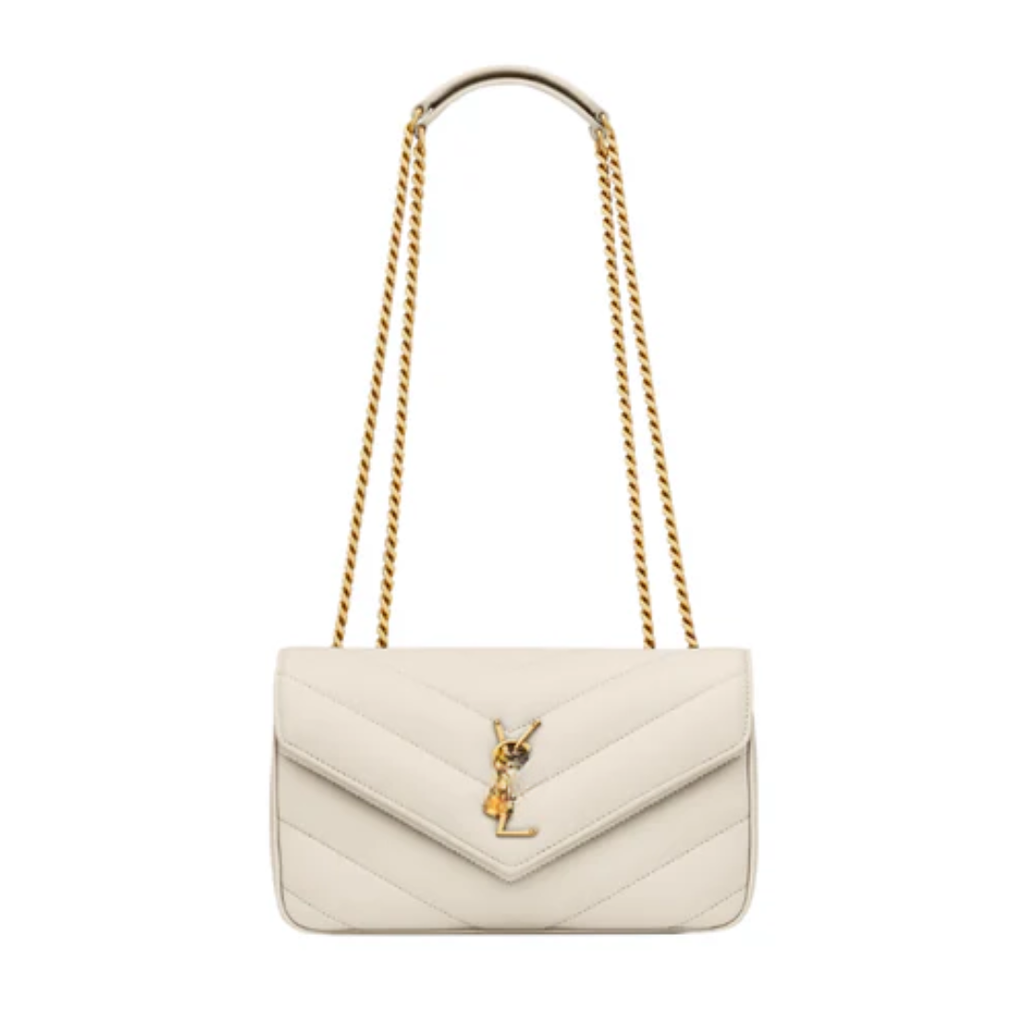 Small Matelassé Lambskin Leather Bag in White – SL