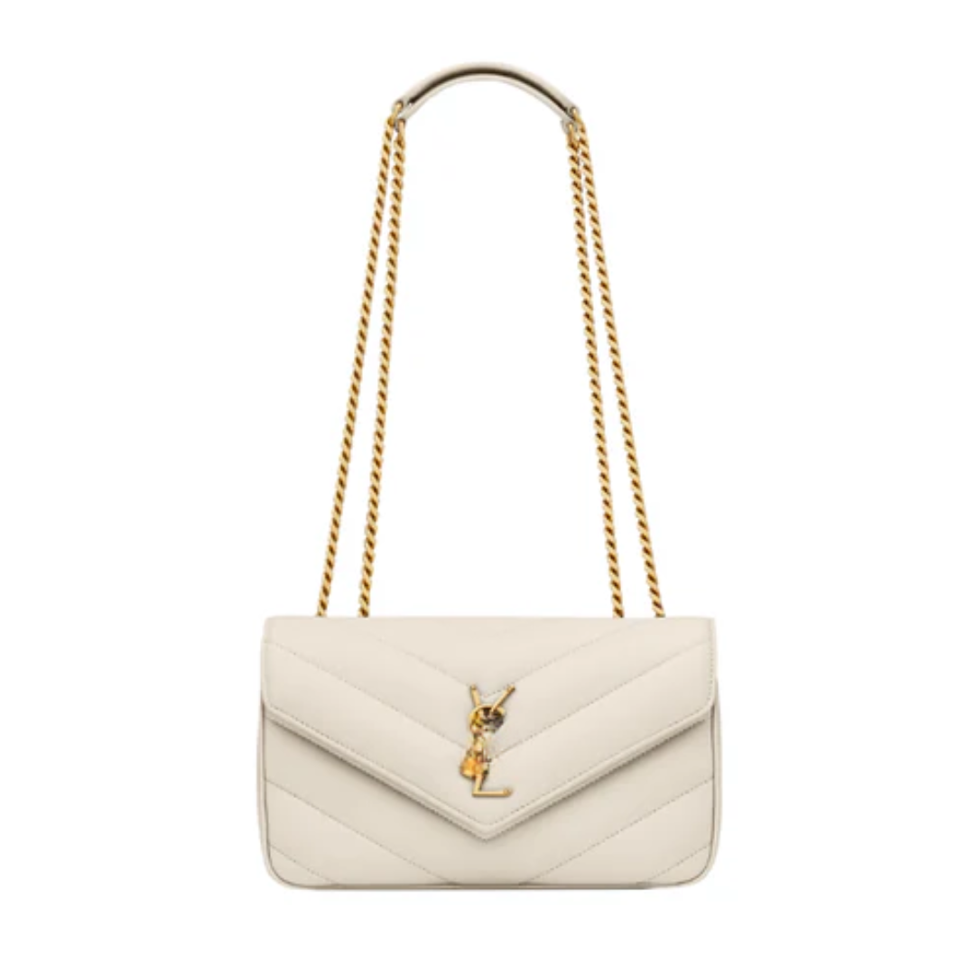 Small Matelassé Lambskin Leather Bag in White – SL
