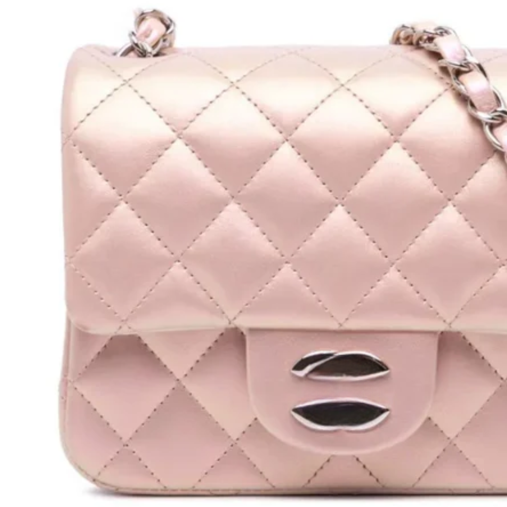 Classic Flap Mini Bag in Pink Lambskin Leather with Gold Hardware – CH