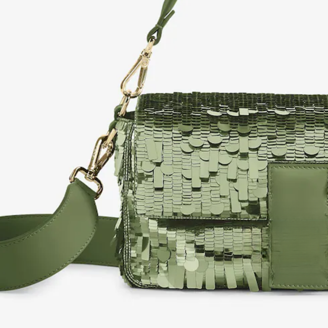 Green Sequin and Leather Bag – Fnd Bgtt
