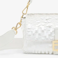 White Sequined Leather Bag – Fnd Btgt