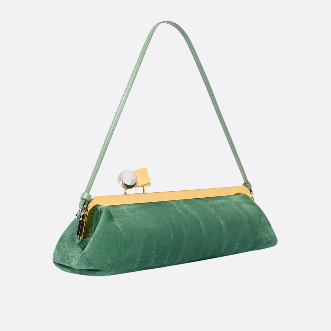 Jcq LSl Suede Clutch Bag with Crocodile Effect