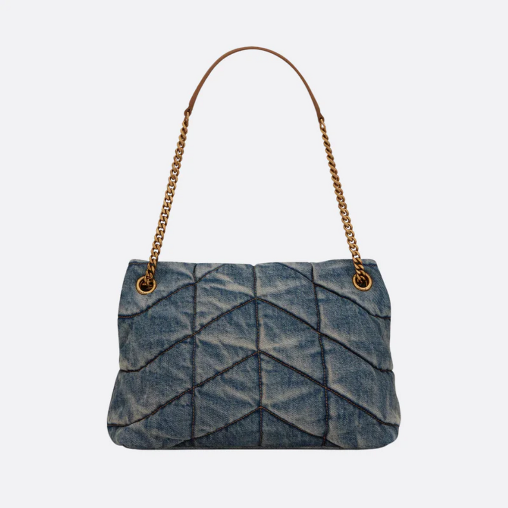 Quilted Vintage Denim Puffer Bag