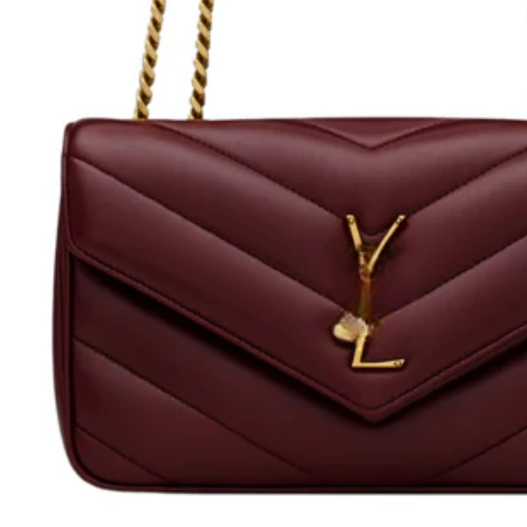 Small Matelassé Lambskin Bag in Bordeaux – SL