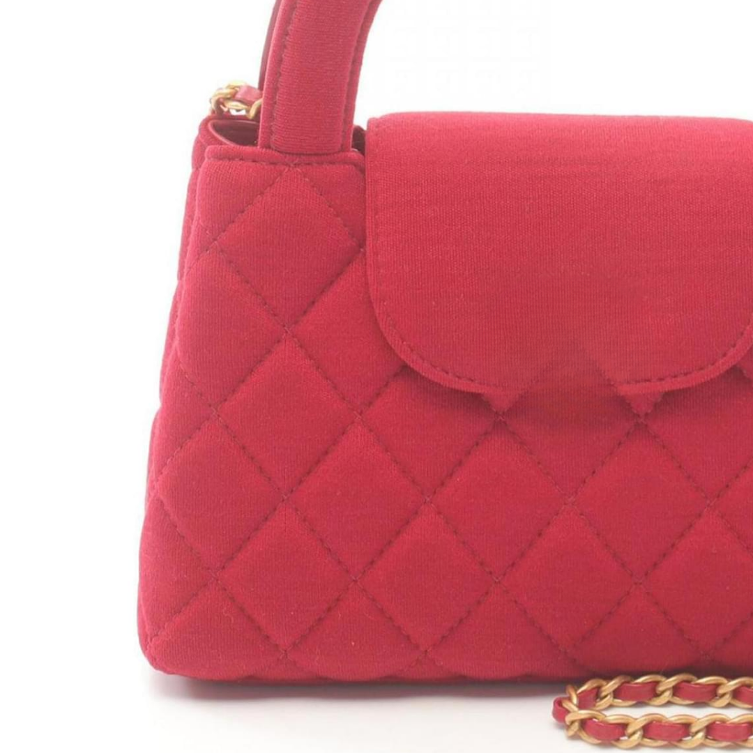 Red Canvas Matelassé Bag – Cnl Edition