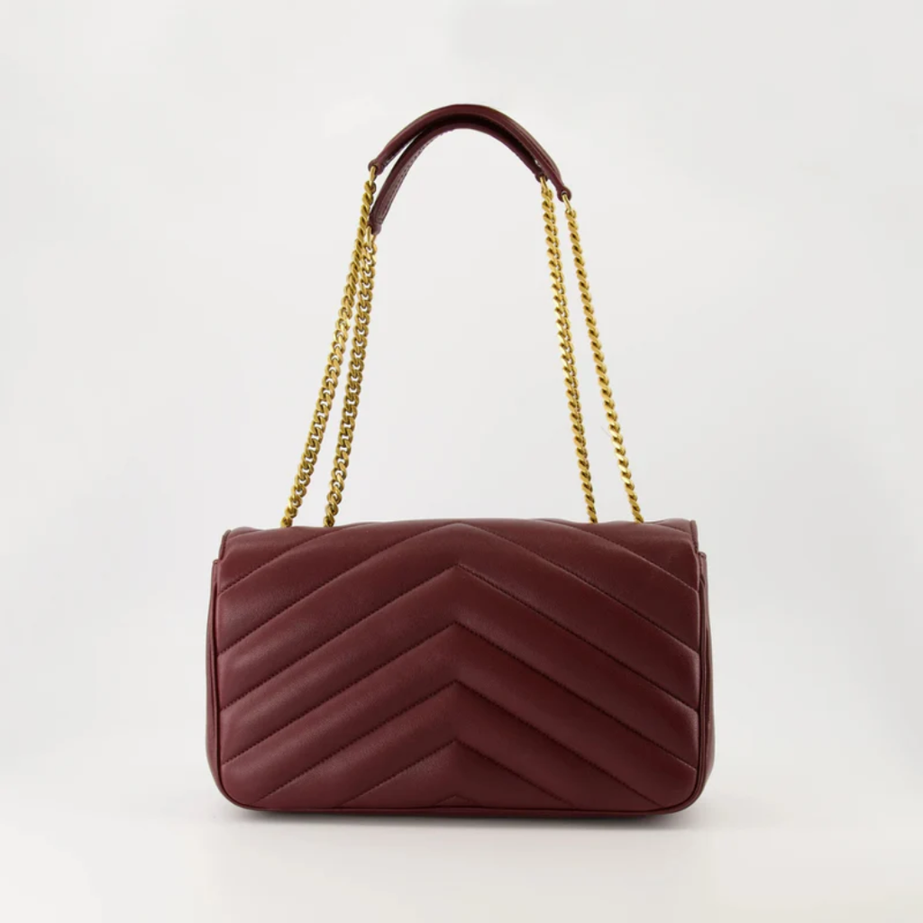 Small Matelassé Lambskin Bag in Bordeaux – SL