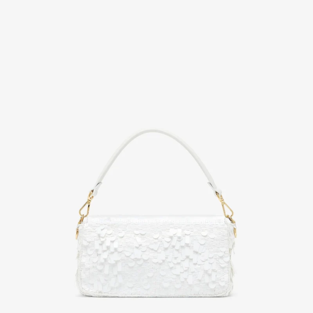 White Sequined Leather Bag – Fnd Btgt