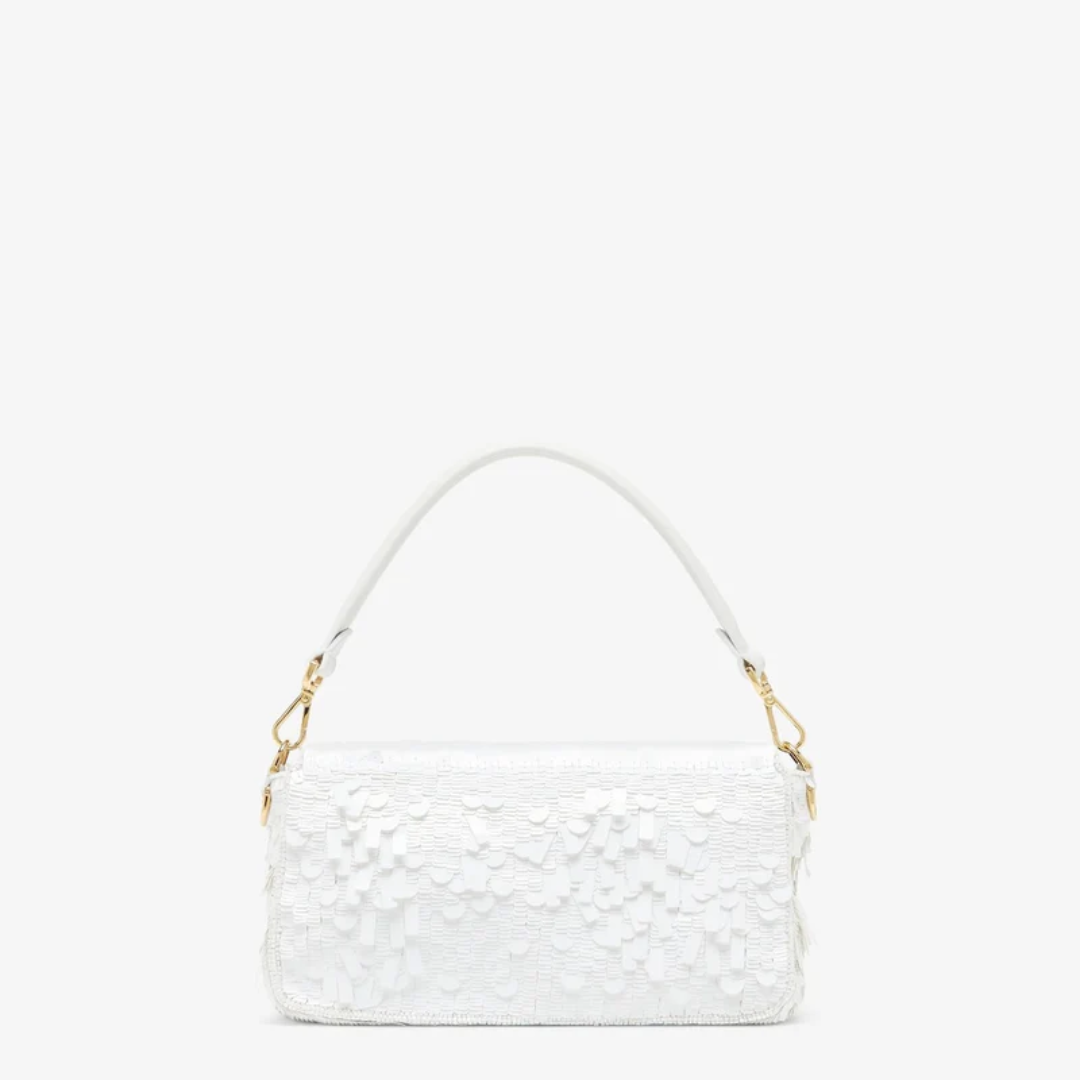 White Sequined Leather Bag – Fnd Btgt