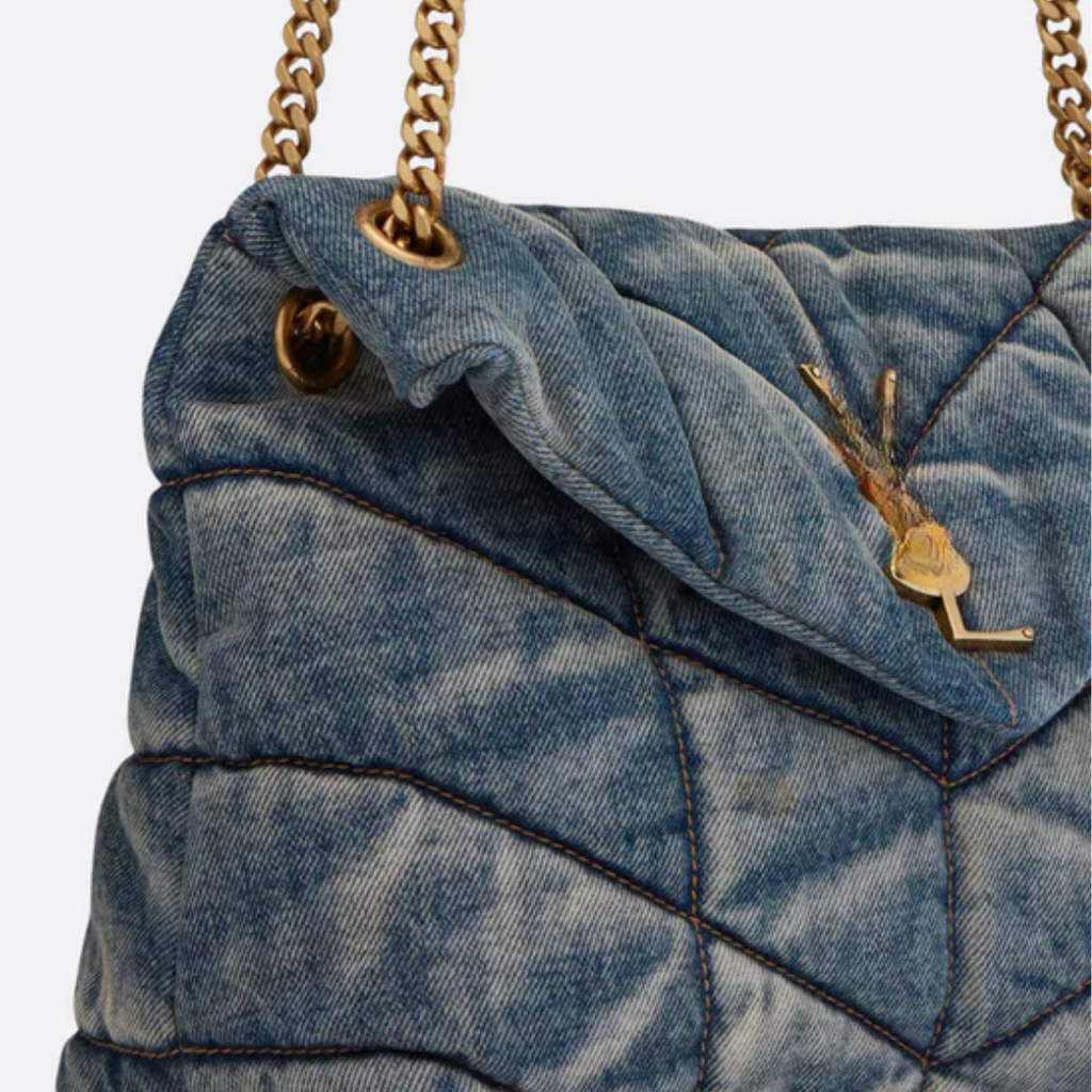 Quilted Vintage Denim Puffer Bag