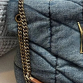 Quilted Vintage Denim Puffer Bag