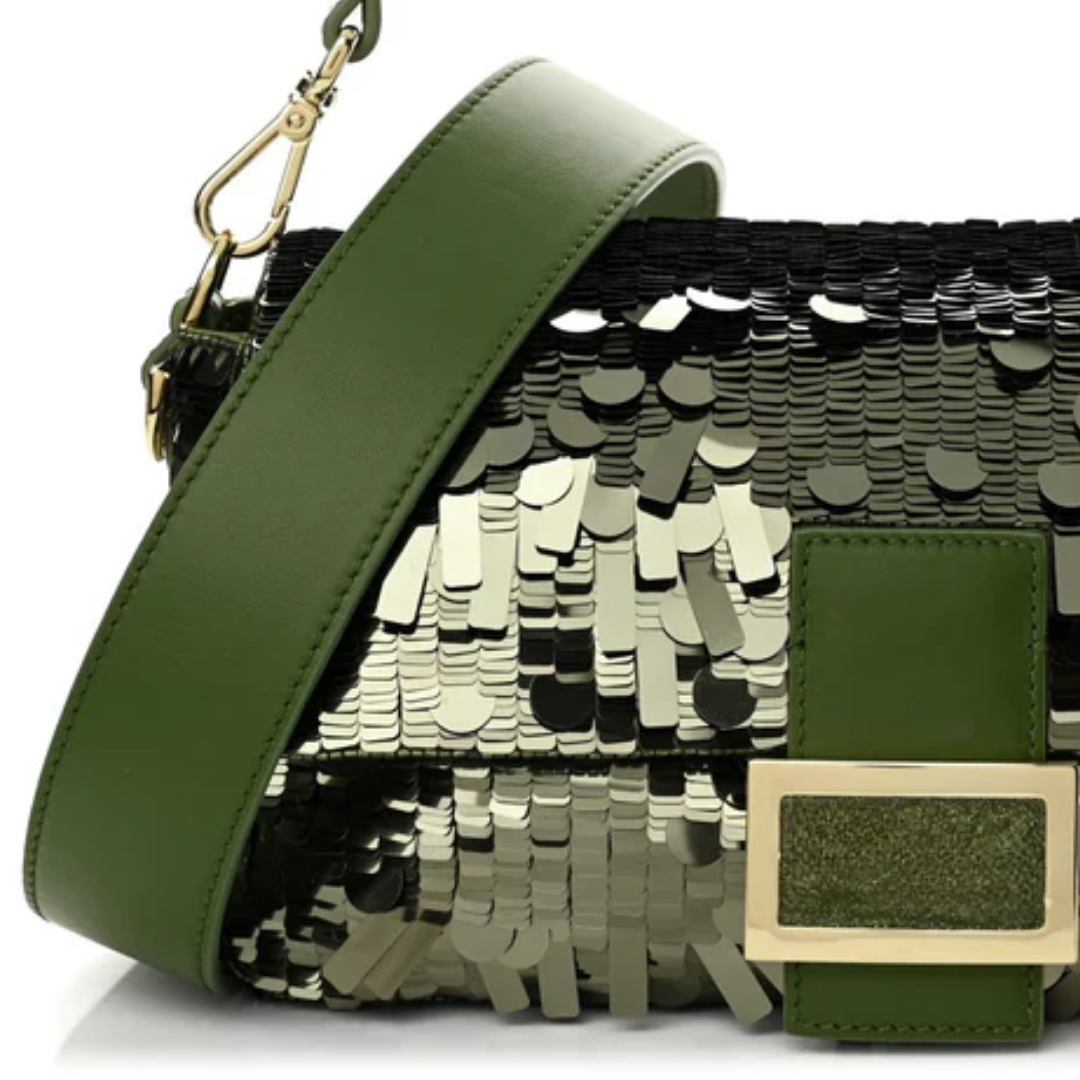 Green Sequin and Leather Bag – Fnd Bgtt